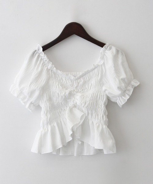 SpRay(スプレイ)の「フロントシャーリングブラウス(シャツ/ブラウス・レディース・ホワイト/ブラック/アイボリー・FREE)」の21枚目の写真