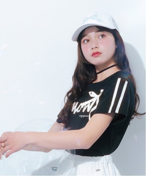 ニコ☆プチ・Cuugal掲載】【接触冷感】リボンロゴTシャツ（T
