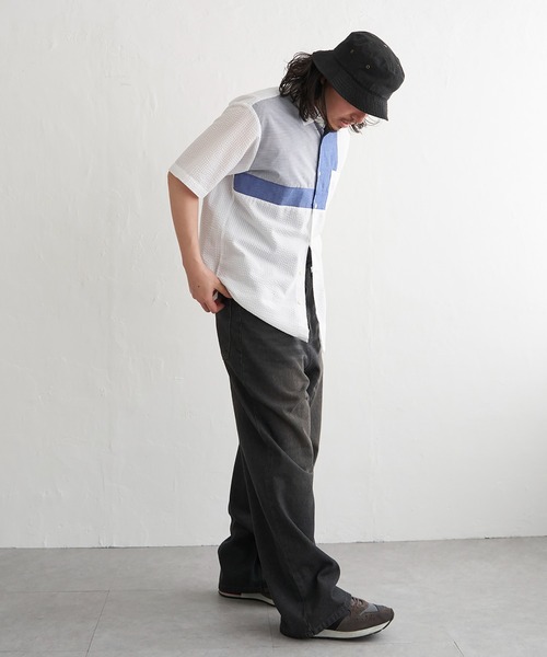 VENCEEXCHANGE(ヴァンスエクスチェンジ)の「切替半袖シャツ(Tシャツ/カットソー・メンズ・ネイビー/グリーン/ホワイト・S/LL/L/M)」の15枚目の写真