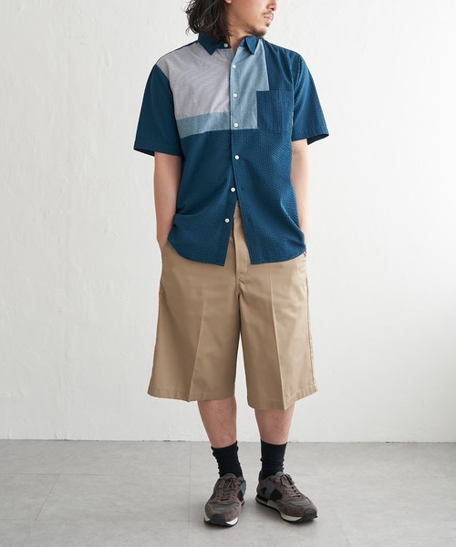 VENCEEXCHANGE(ヴァンスエクスチェンジ)の「切替半袖シャツ(Tシャツ/カットソー・メンズ・ネイビー/グリーン/ホワイト・S/LL/L/M)」の7枚目の写真