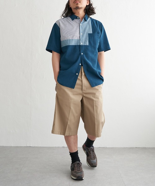 VENCEEXCHANGE(ヴァンスエクスチェンジ)の「切替半袖シャツ(Tシャツ/カットソー・メンズ・ネイビー/グリーン/ホワイト・S/LL/L/M)」の10枚目の写真