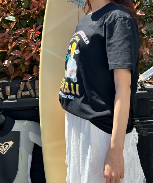 Loco Ocean（ロコオーシャン）の「サマーグラフィックTシャツ hawaiiロゴ 夏服（Tシャツ/カットソー・レディース・オレンジ/ブラック・L/M）」の10枚目の写真