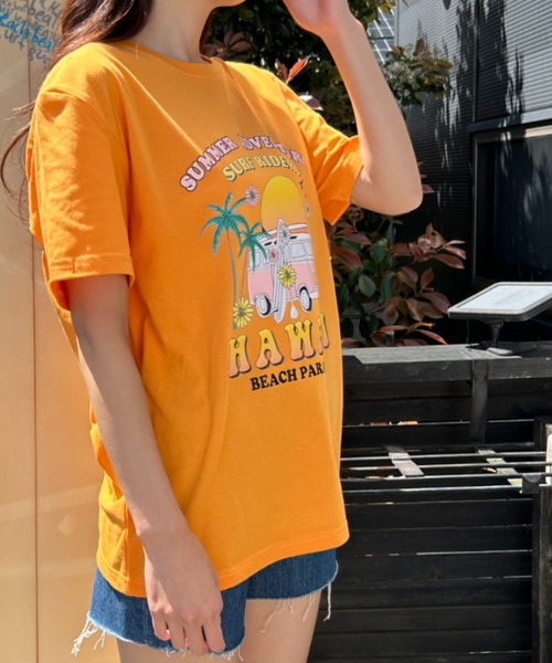 サマーグラフィックTシャツ hawaiiロゴ（Tシャツ/カットソー