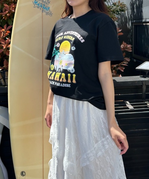 Loco Ocean（ロコオーシャン）の「サマーグラフィックTシャツ hawaiiロゴ 夏服（Tシャツ/カットソー・レディース・オレンジ/ブラック・L/M）」の19枚目の写真