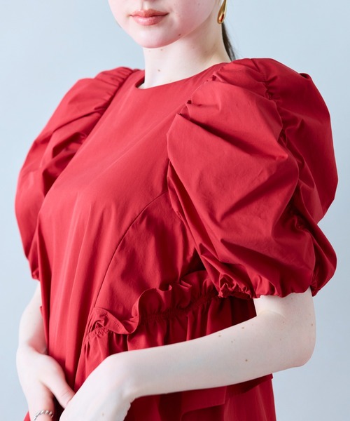 Audie a Muses(オーディアミューズ)の「フリルヒップワンピ―ス(ワンピース・レディース・ネイビー/ベージュ/レッド・42/38)」の12枚目の写真