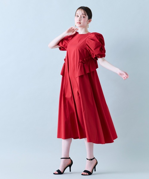 Audie a Muses(オーディアミューズ)の「フリルヒップワンピ―ス(ワンピース・レディース・ネイビー/ベージュ/レッド・42/38)」の16枚目の写真