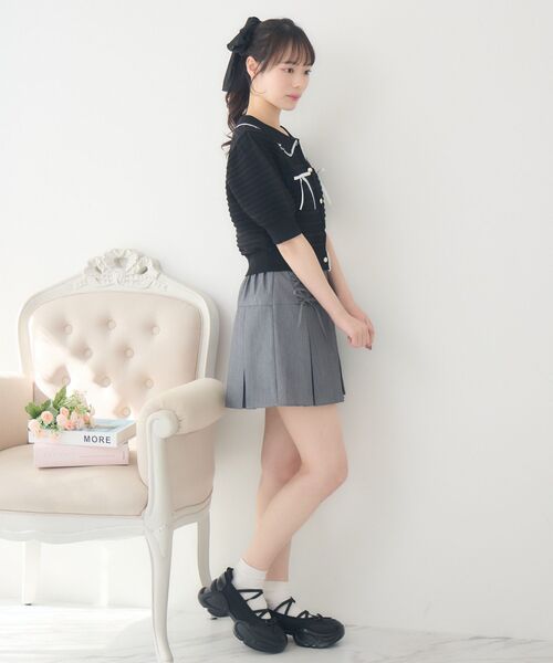 ems excite(エムズエキサイト)の「【EC限定カラー】襟付きヴィンテージカーデ(カーディガン/ボレロ・レディース・ダークブルー/ライトグレー/ピンク/ブラック/ブラック系その他3/ナチュラル・FREE)」の15枚目の写真