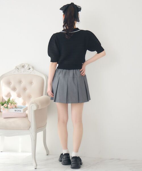 ems excite(エムズエキサイト)の「【EC限定カラー】襟付きヴィンテージカーデ(カーディガン/ボレロ・レディース・ダークブルー/ライトグレー/ピンク/ブラック/ブラック系その他3/ナチュラル・FREE)」の17枚目の写真