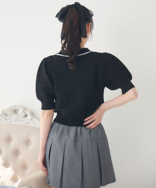 ems excite(エムズエキサイト)の「【EC限定カラー】襟付きヴィンテージカーデ(カーディガン/ボレロ・レディース・ダークブルー/ライトグレー/ピンク/ブラック/ブラック系その他3/ナチュラル・FREE)」の21枚目の写真