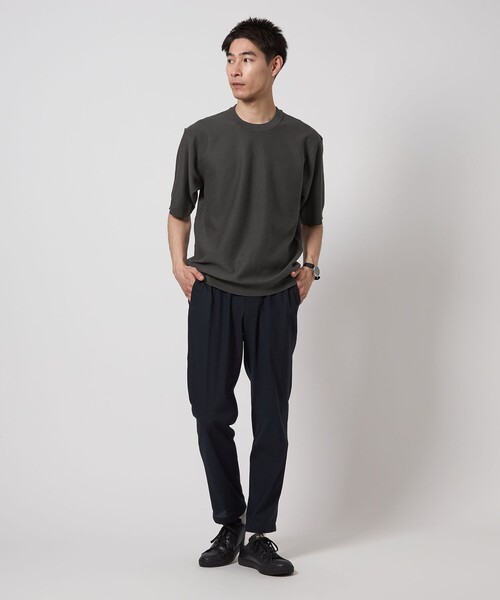 green label relaxing(グリーンレーベルリラクシング)の「ツイル クルーネック ショートスリーブニット(ニット/セーター・メンズ・ライトグレー/ケリーグリーン/ダークグレー・M/XL/L/S)」の9枚目の写真