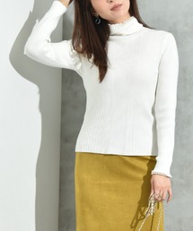 ランダムリブタートルネックプルオーバー