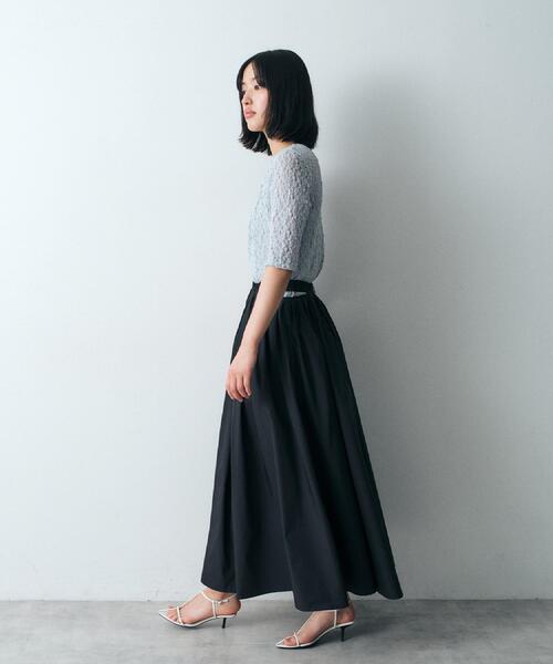 CODE A（コードエー）の「lace layered pullover（Tシャツ/カットソー・レディース・サックスブルー/ブラック/ホワイト・00）」の11枚目の写真