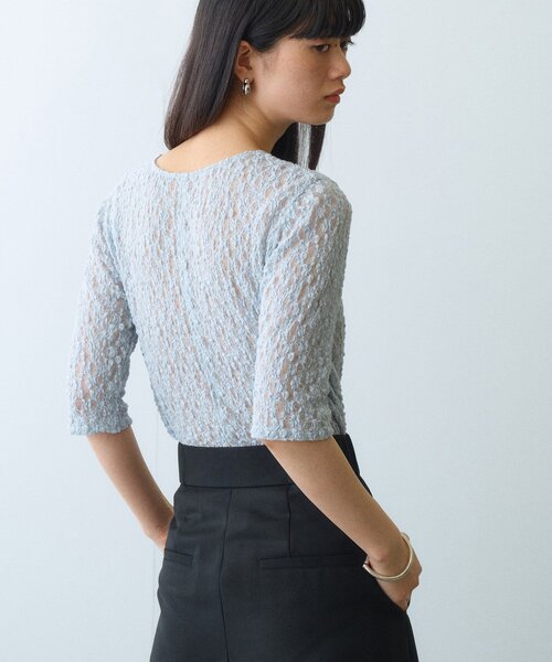 CODE A（コードエー）の「lace layered pullover（Tシャツ/カットソー・レディース・サックスブルー/ブラック/ホワイト・00）」の14枚目の写真