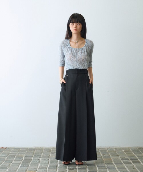 CODE A（コードエー）の「lace layered pullover（Tシャツ/カットソー・レディース・サックスブルー/ブラック/ホワイト・00）」の15枚目の写真
