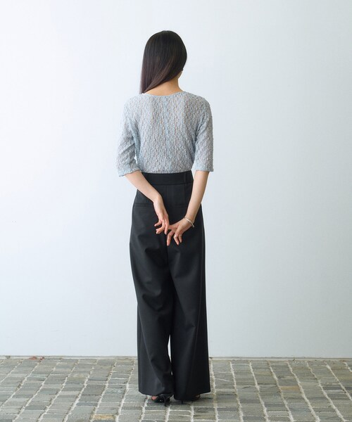 CODE A（コードエー）の「lace layered pullover（Tシャツ/カットソー・レディース・サックスブルー/ブラック/ホワイト・00）」の16枚目の写真