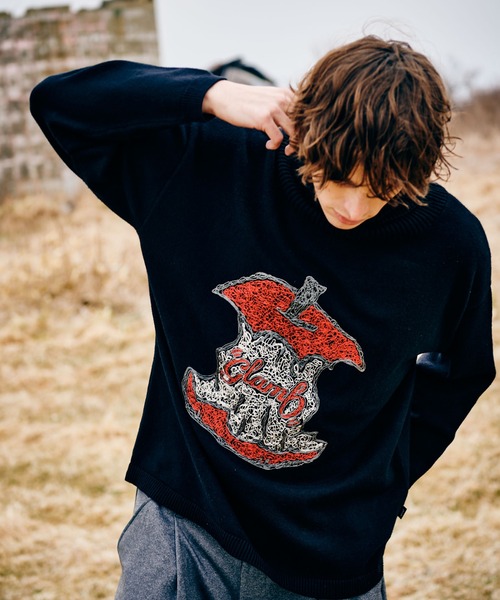 glamb(グラム)の「Eaten Apple Turtle Neck Knit / イートゥンアップルタートルネックニット(ニット/セーター・メンズ・ブルー/ブラック・M/L)」の9枚目の写真
