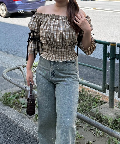 continuer de NICE CLAUP(コンティニューデナイスクラップ)の「【@_chipi2xセレクト】5分袖前後2WAYブラウス(シャツ/ブラウス・レディース・ブルー系その他/その他11/ドット/ブラウン系その他・FREE)」の19枚目の写真