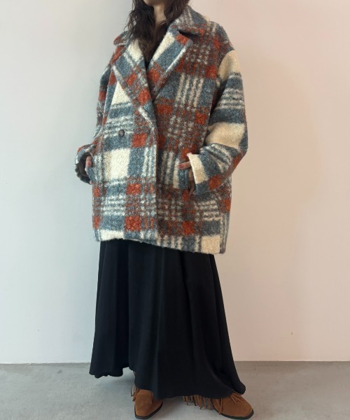 Bigチェックダブルミドルコート（チェスターコート）｜Unitage