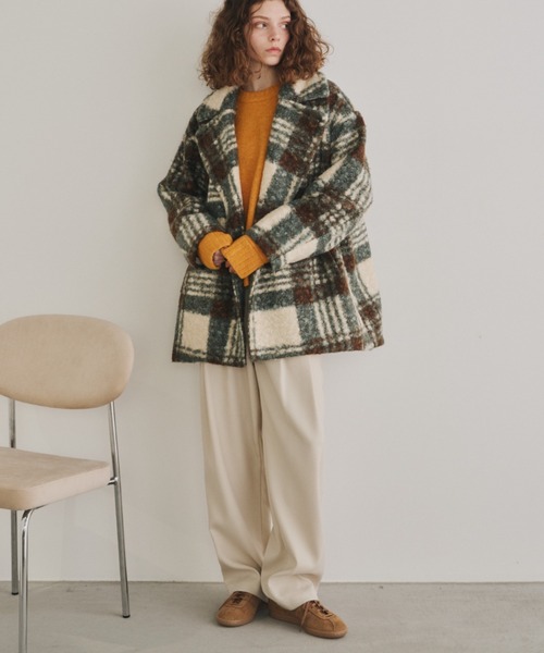 Bigチェックダブルミドルコート（チェスターコート）｜Unitage