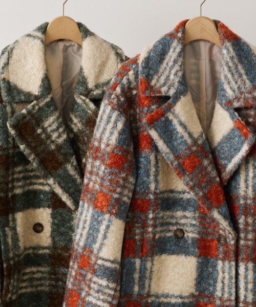 Unitage（ユニテージ）の「Bigチェックダブルミドルコート（チェスター