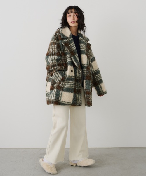 おまけ付き(NARS) unitage Bigチェックダブルコート Bigチェックダブルミドルコート（チェスターコート）｜Unitage