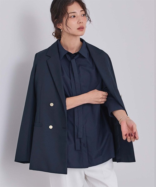 UR'S(ユアーズ)の「マルチwayボウタイ/カシュクールシャツ(シャツ/ブラウス・レディース・ホワイト/ベージュ/ネイビー/アイボリー/ブルー・S/M/L)」の14枚目の写真