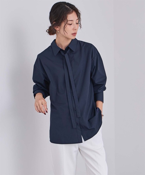 UR'S(ユアーズ)の「マルチwayボウタイ/カシュクールシャツ(シャツ/ブラウス・レディース・ホワイト/ベージュ/ネイビー/アイボリー/ブルー・S/M/L)」の15枚目の写真
