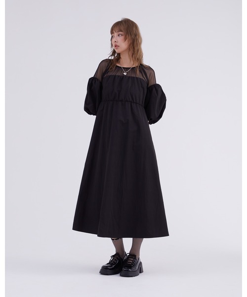 【BCBG MAXAZRIA】上品な印象♪フラッタースリーブ ワンピース セール】【VERY×UNFILOコラボ】BEAUTY MOVE シアースリーブ