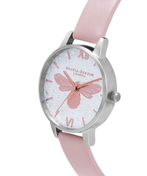 OLIVIA BURTON(オリビアバートン)の「「OLIVIA BURTON/オリビアバートン」ハニービー - ミディダスティピンク&シルバー(アナログ腕時計・レディース・ベビーピンク・FREE)」の3枚目の写真