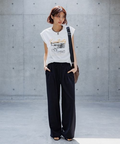 PAGEBOY(ページボーイ)の「ノースリフォトTシャツ(Tシャツ/カットソー・レディース・ホワイト/ブラック・FREE)」の8枚目の写真