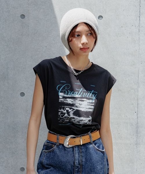 PAGEBOY(ページボーイ)の「ノースリフォトTシャツ(Tシャツ/カットソー・レディース・ホワイト/ブラック・FREE)」の19枚目の写真