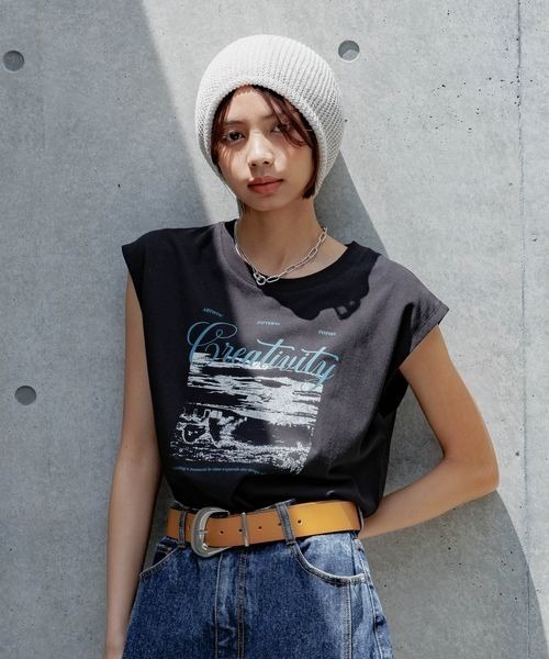 PAGEBOY(ページボーイ)の「ノースリフォトTシャツ(Tシャツ/カットソー・レディース・ホワイト/ブラック・FREE)」の17枚目の写真
