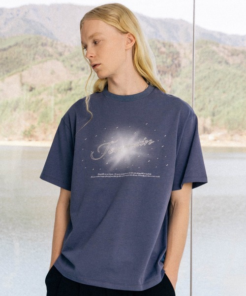 BLAYMORE（ブレイモア）の「【BLAYMORE】Tearrain Rhinestone T / ラインストーン ビジュー コレクションTシャツ（Tシャツ/カットソー・メンズ・パープル/ブラック・M/S）」の2枚目の写真