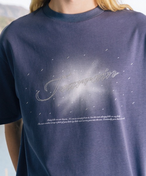 BLAYMORE（ブレイモア）の「【BLAYMORE】Tearrain Rhinestone T / ラインストーン ビジュー コレクションTシャツ（Tシャツ/カットソー・メンズ・パープル/ブラック・M/S）」の5枚目の写真