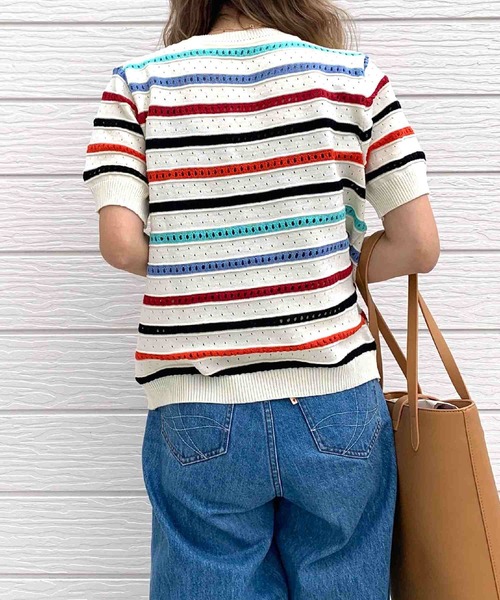 Q(キュー)の「レインボーニット(ニット/セーター・レディース・マルチ・MEDIUM)」の8枚目の写真