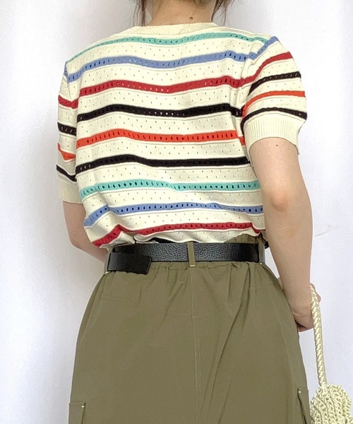 Q(キュー)の「レインボーニット(ニット/セーター・レディース・マルチ・MEDIUM)」の20枚目の写真