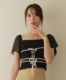 *M DOLLY original* girls shirring tops/ガールズシャーリングトップス