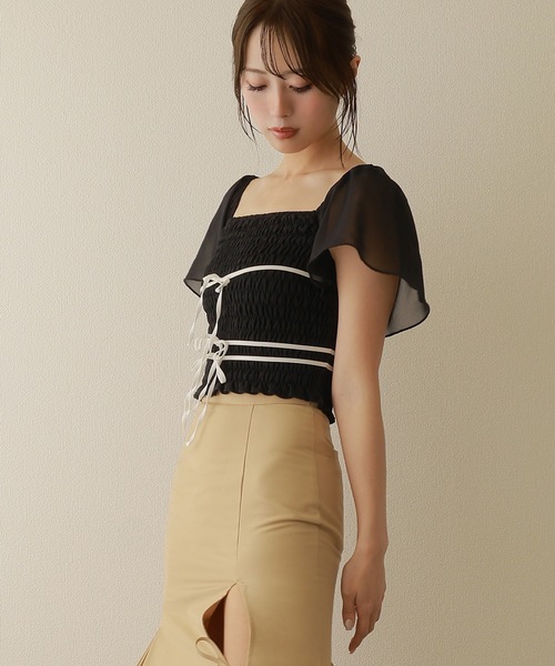 トップス dolly M DOLLY original* girls shirring tops/ガールズシャーリングトップス