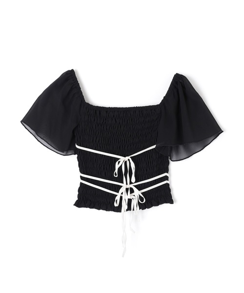 *M DOLLY original* girls shirring tops/ガールズシャーリングトップス レディース M DOLLY original* girls shirring tops/ガールズシャーリング
