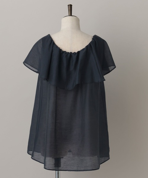 A part by（アパートバイ）の「リネンフリルブラウスフレンチスリーブ（シャツ/ブラウス・レディース・ライトパープル/オフホワイト/ネイビー・FREE）」の11枚目の写真