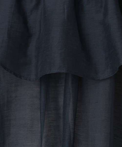 A part by（アパートバイ）の「リネンフリルブラウスフレンチスリーブ（シャツ/ブラウス・レディース・ライトパープル/オフホワイト/ネイビー・FREE）」の7枚目の写真