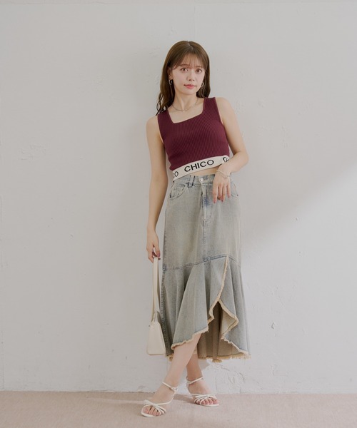 chico 裾ロゴクロップドタンクトップ WEB限定/REVIVAL】裾ロゴクロップドタンクトップ（タンクトップ