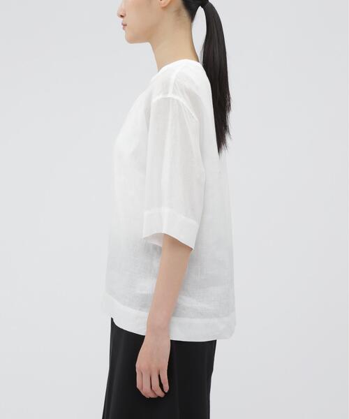 MARGARET HOWELL(マーガレットハウエル)の「SOFT LINEN SHIRT(シャツ/ブラウス・レディース・ブラック/ホワイト・2/1)」の6枚目の写真