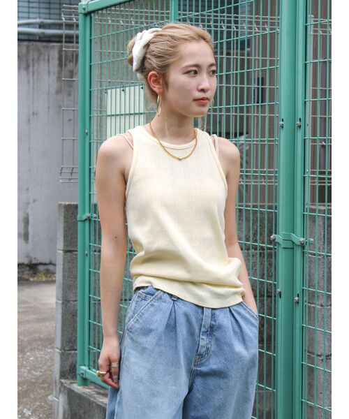 Ungrid（アングリッド）の「針抜きアメスリタンクトップ（タンクトップ・レディース・イエロー/ライトグレー/ブラウン・FREE）」の22枚目の写真