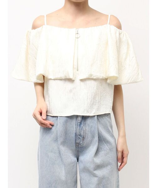 LAGUNAMOON（ラグナムーン）の「4WAYジャガードオフショルブラウス（シャツ/ブラウス・レディース・ブラック/アイボリー/サーモンピンク・FREE）」の11枚目の写真