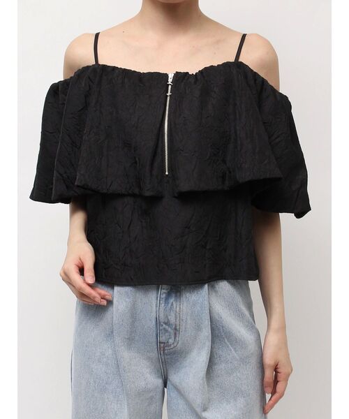 LAGUNAMOON（ラグナムーン）の「4WAYジャガードオフショルブラウス（シャツ/ブラウス・レディース・ブラック/アイボリー/サーモンピンク・FREE）」の4枚目の写真