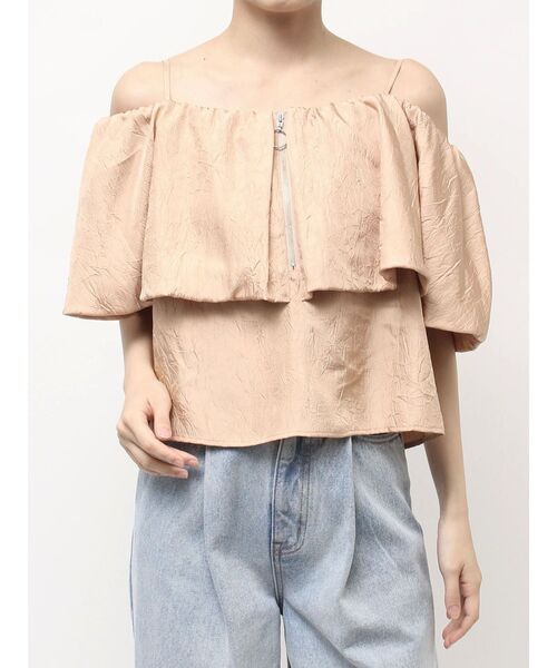 LAGUNAMOON（ラグナムーン）の「4WAYジャガードオフショルブラウス（シャツ/ブラウス・レディース・ブラック/アイボリー/サーモンピンク・FREE）」の5枚目の写真