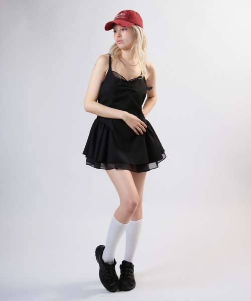 【関税込み】Kijun グレー シアー レイヤード ミニワンピース SNIDEL SALE40%OFF シアーレイヤードカットミニワンピース