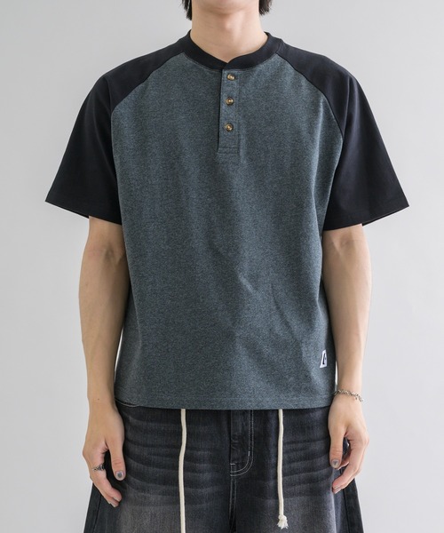 EPNK】Raglan henry neck tee / ラグランヘンリーネックTee（Tシャツ