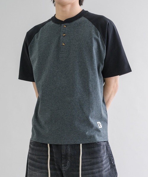 EPNK】Raglan henry neck tee / ラグランヘンリーネックTee（Tシャツ